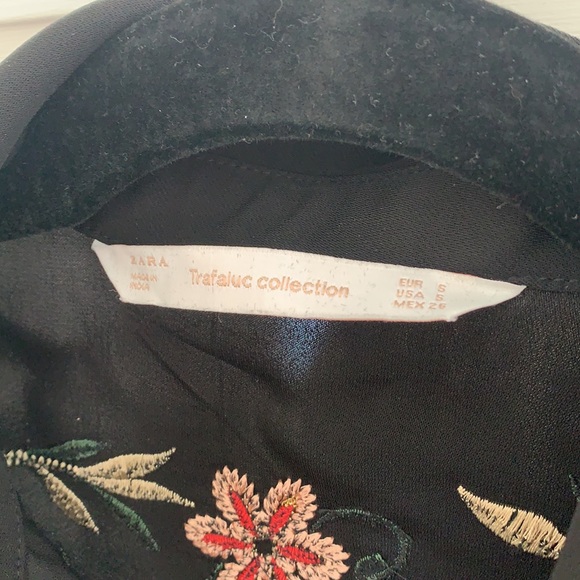 Zara Trafaluc Black Embroidered Sheer Shirt - Picture 4 of 4